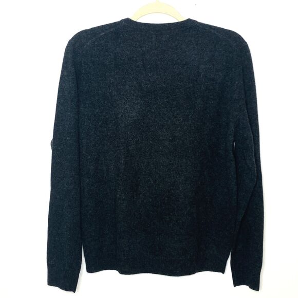 Barrow & Grove Mens Gray V Neck Long Sleeve Cashmere Pullover Sweater Sz M - Picture 2 of 11